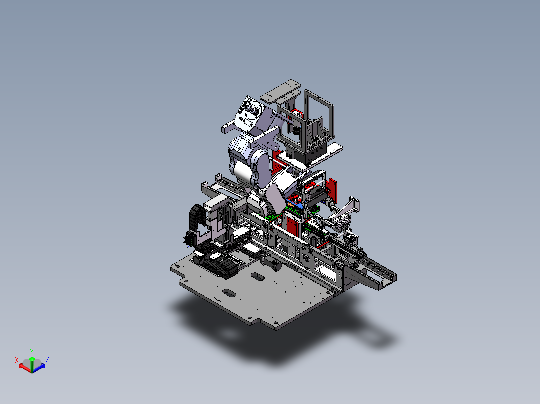 苹果手机屏幕与后盖集成自动组装设备（sw16可编辑+工程图+bom）正等轴测图