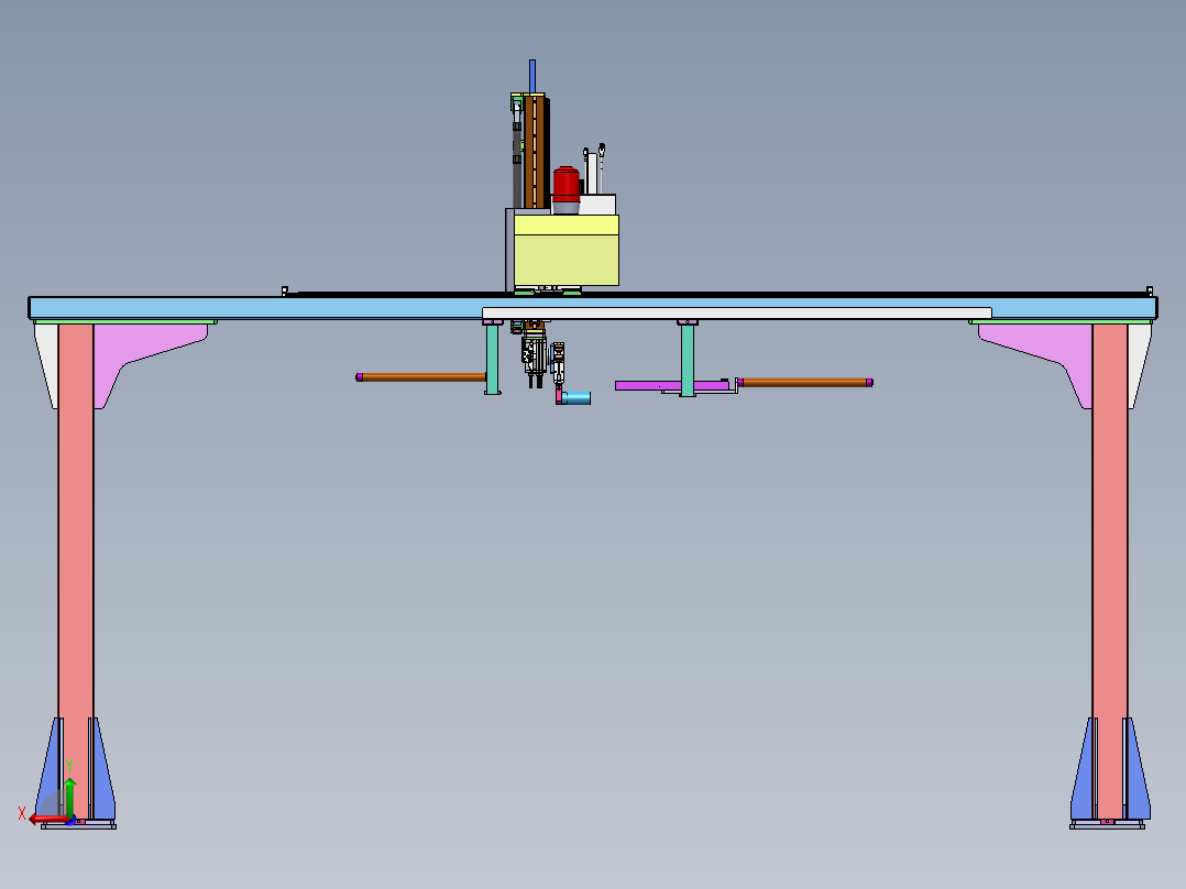 数控车管类零件桁架机械手sw18可编辑后视图