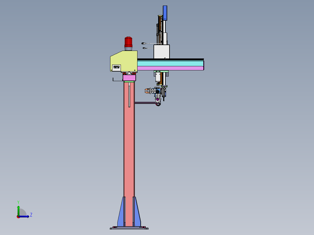 数控车管类零件桁架机械手sw18可编辑左视图