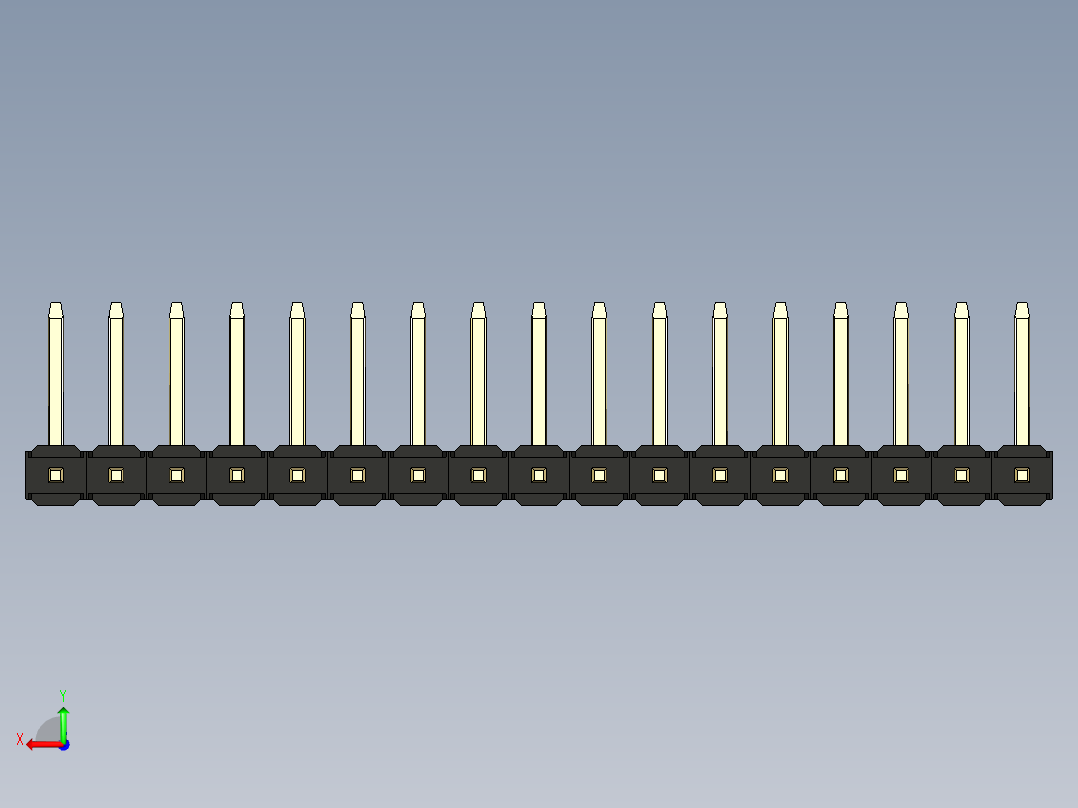 彩色公排针 100mil 2.54mm 系列-DS1022_black_17p_100mil_TypeU_rev1.0后视图