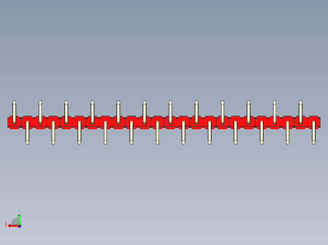 彩色公排针 100mil 2.54mm 系列-DS1022_red_24p_100mil_Type_SMT_R2_rev1.0后视图