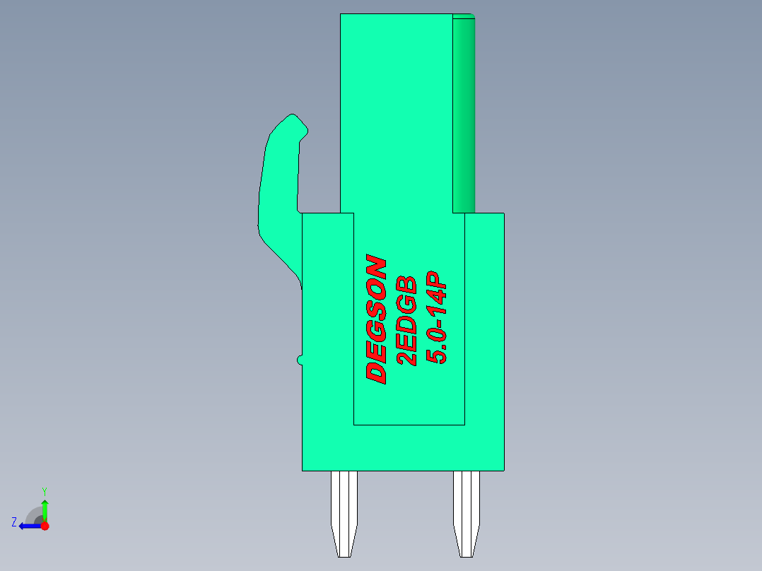 DEGSON 2EDG 系列 5.0mm 可插拔接线端子组-2EDGB-5.0-14P-14-00AH右视图
