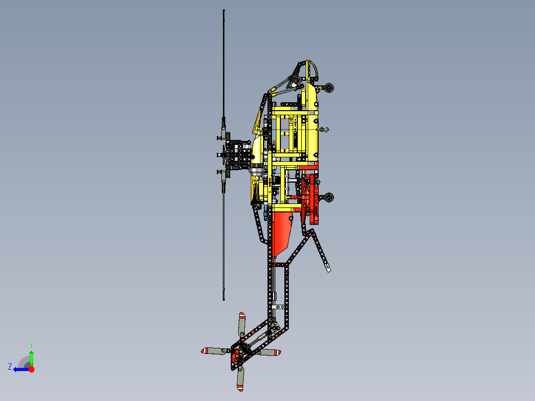 直升飞机 飞机模型设计 (66)右视图