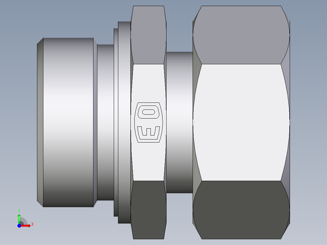 卡套式工业通用硬管接头EO_Standpipe_connector_EVGE35LREDCF前视图
