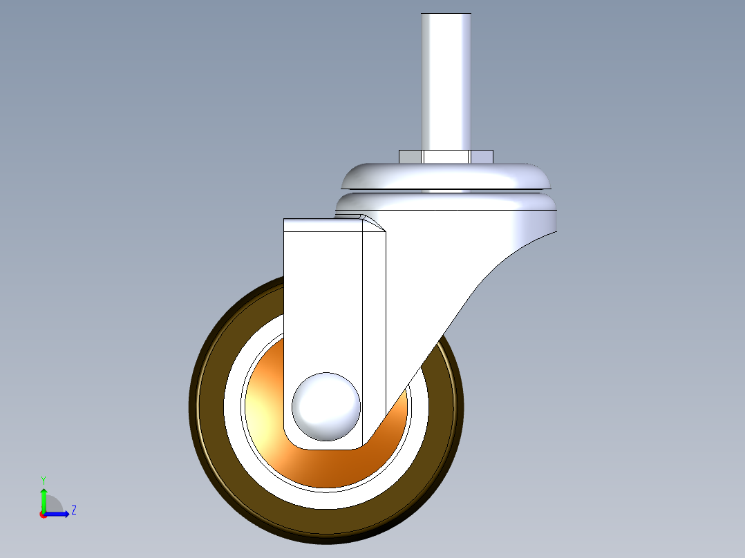 速递家具轮1.25英寸左视图