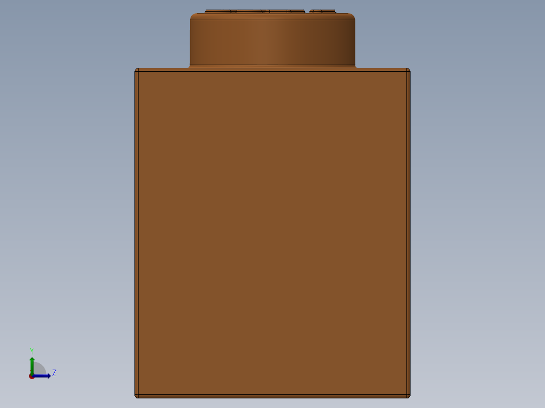 乐高套装 4421基本积木-4713805 - 3005 Bright Orange Brick 1 x 1.SLDPRT左视图