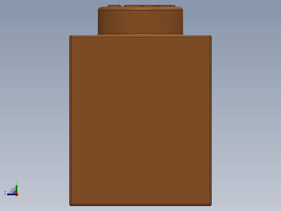 乐高套装 4421基本积木-4713805 - 3005 Bright Orange Brick 1 x 1.SLDPRT右视图