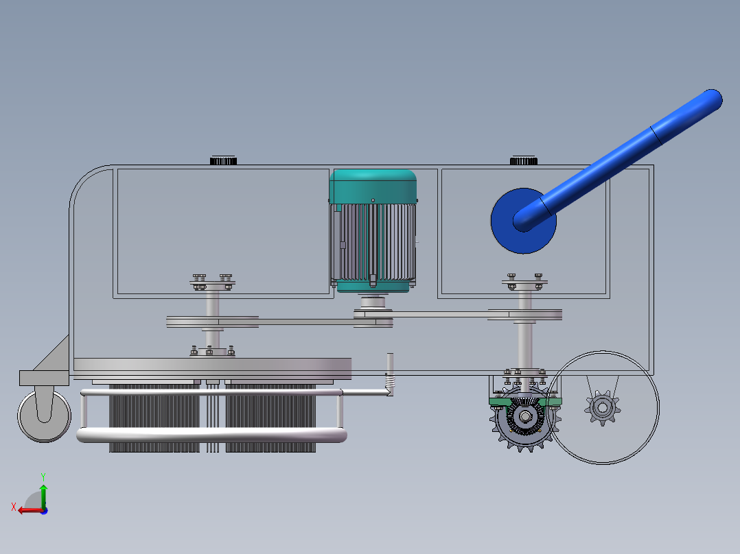 地毯清洗机设计（含三维图SW+cad+说明书）后视图