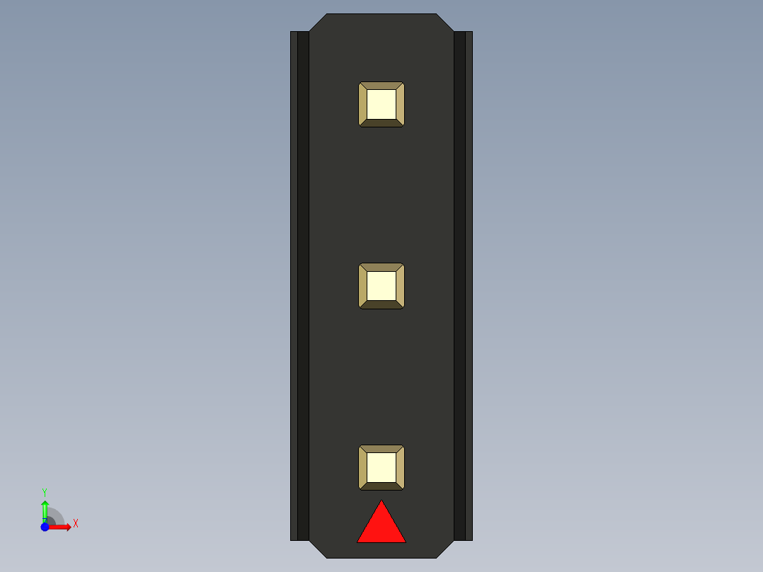 彩色公头100mil（2.54mm）系列-DS1021_black_3x01p_100mil_Type5_rev1.0前视图
