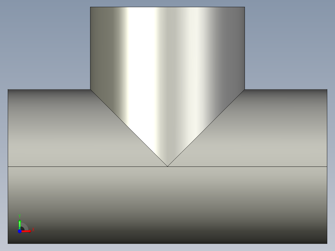 船舶管路系统SeaCor_Tee_SxSxS_37J101015_1.5in前视图