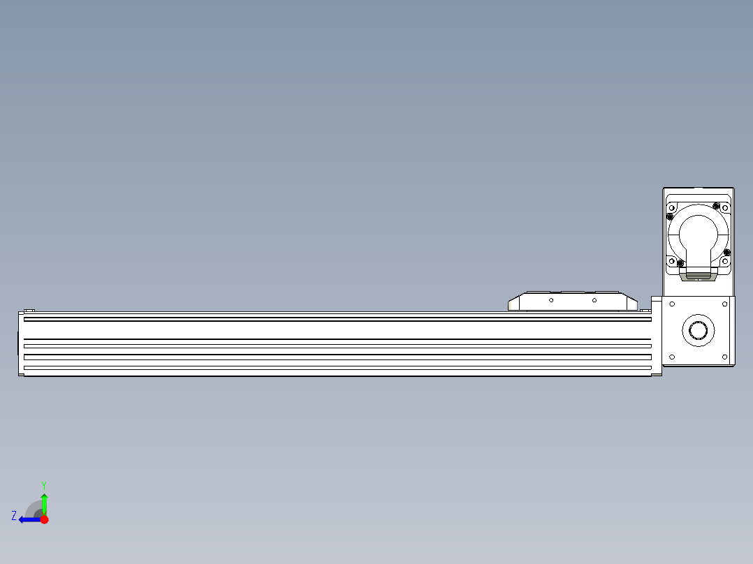 同步带全封闭直线模组TPA-HCB-85D-90-L400-RU-Y-P20-N3右视图