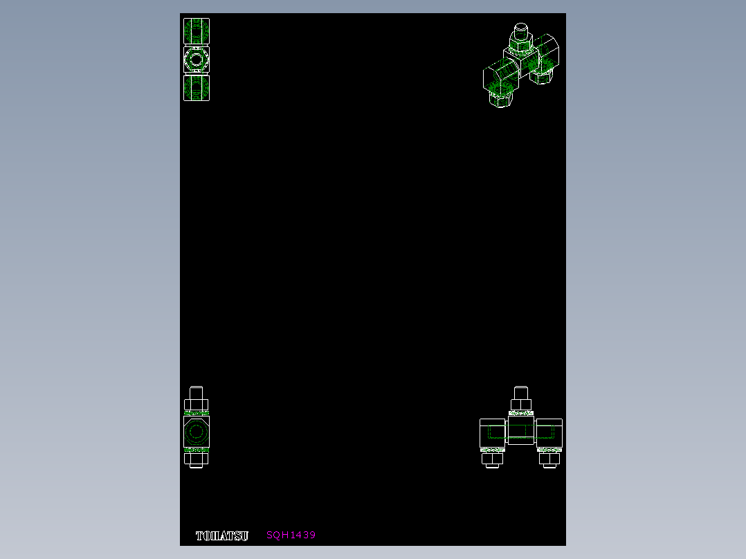 方型鉸鏈SQH,SQS(A)-2D多系列多零件图纸模型