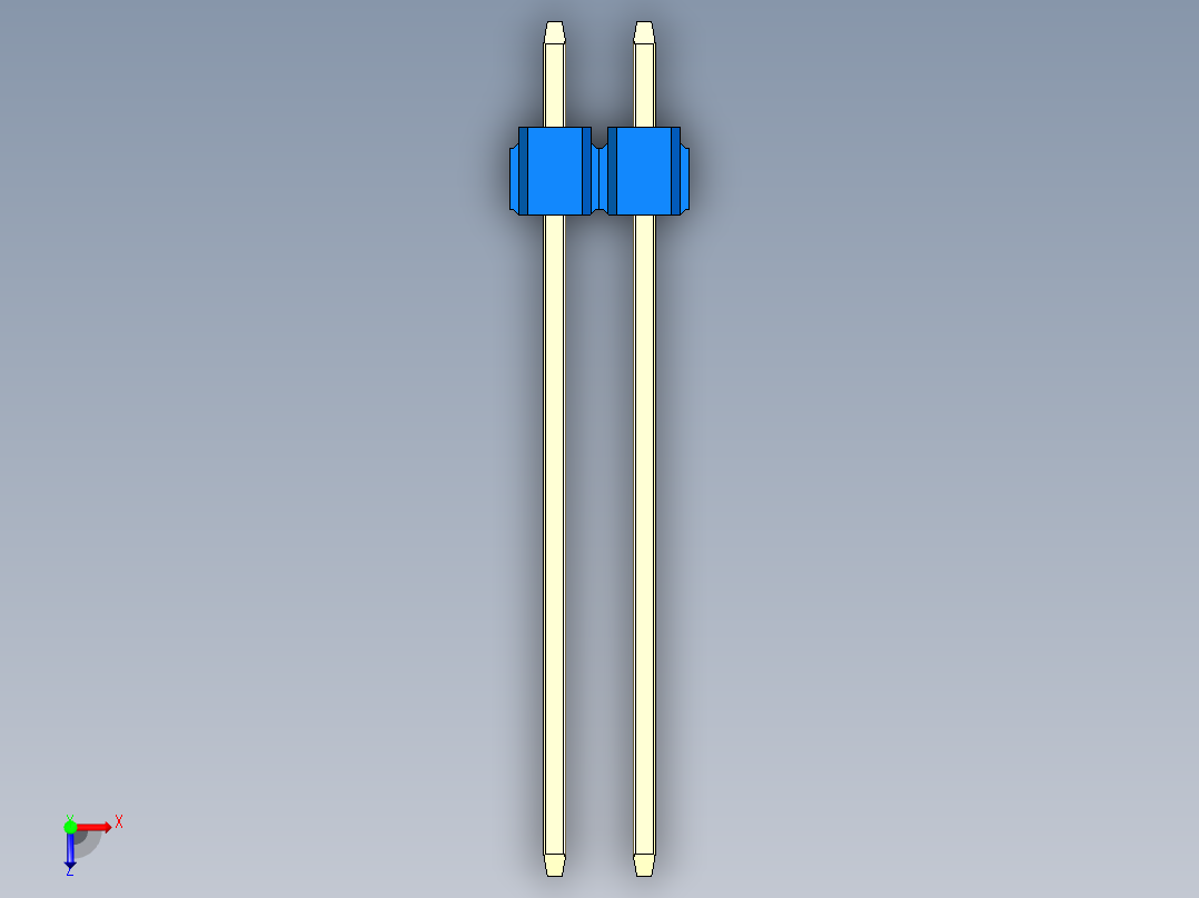 彩色公头100mil（2.54mm）系列-DS1021_blue_3x02p_100mil_Type19_rev1.0俯视图