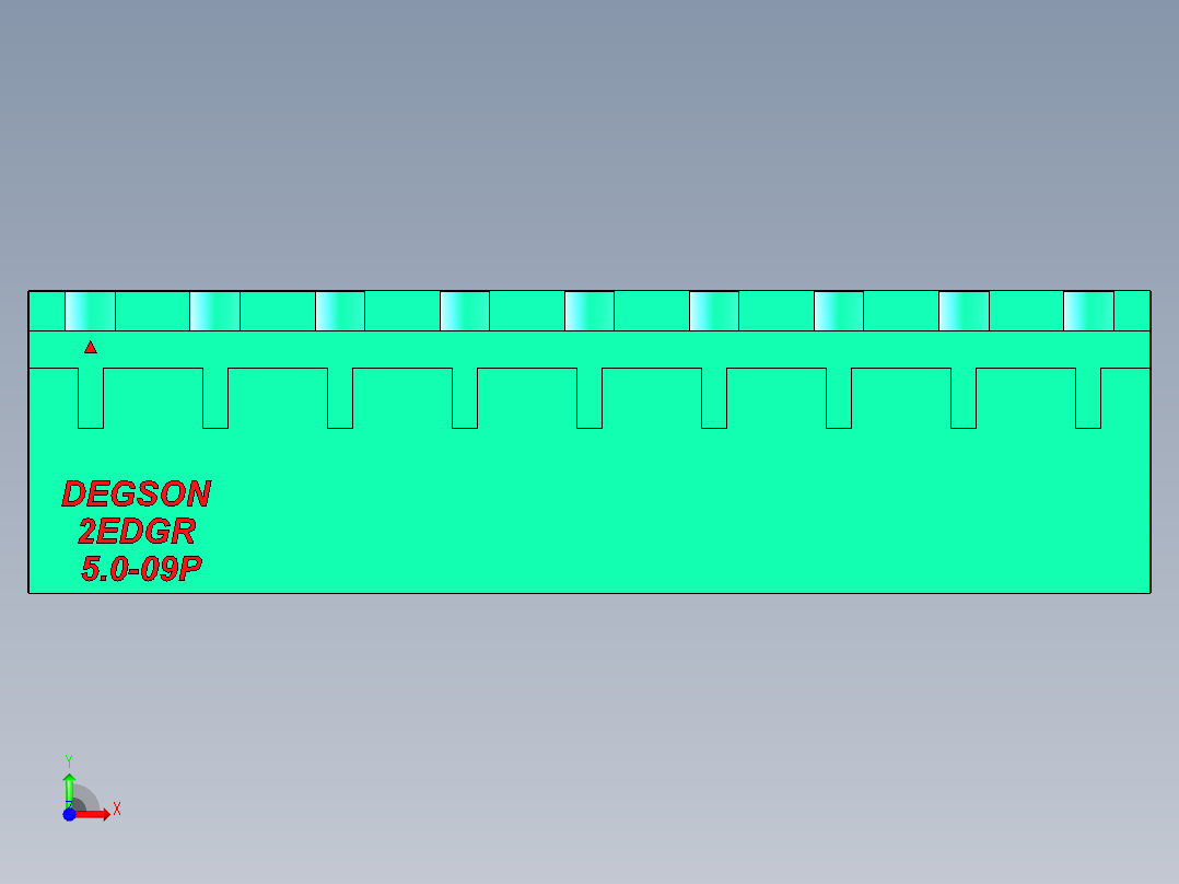 DEGSON 2EDG 系列 5.0mm 可插拔接线端子组-2EDGR-5.0-09P-14-00AH前视图