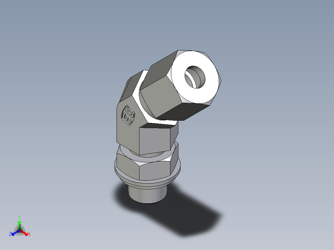 卡套式工业通用硬管接头EO_Adjustable_locknut_45_deg_elbow_VEE06ZLRCF