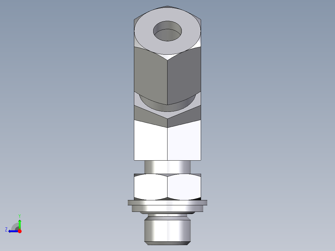 卡套式工业通用硬管接头EO_Adjustable_locknut_45_deg_elbow_VEE06ZLRCF右视图
