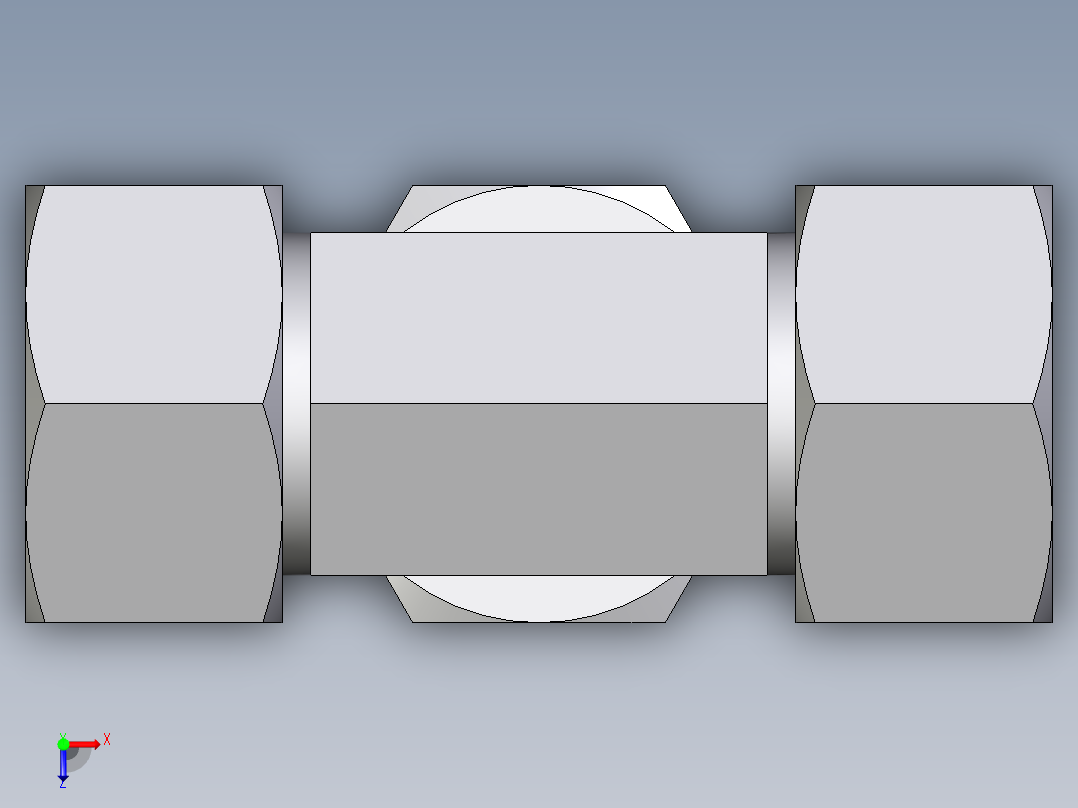 卡套式工业通用硬管接头EO_Union_tee_T25ZS71俯视图