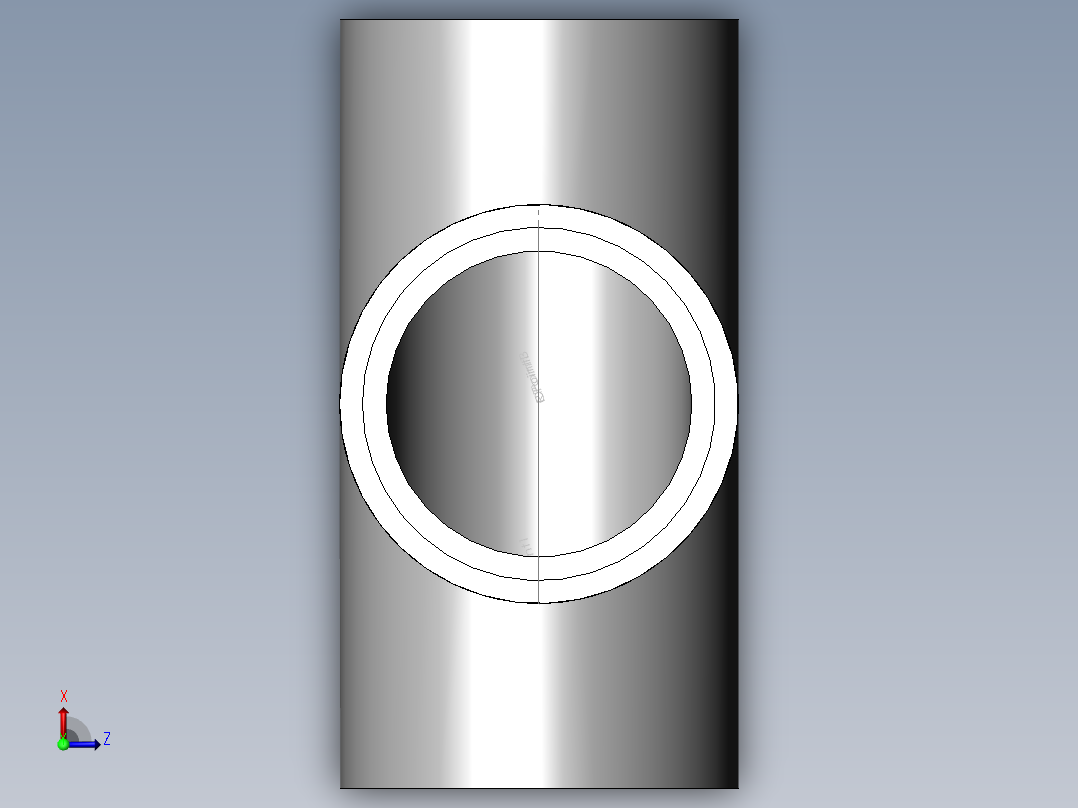 PVC公制管件-90 Tee俯视图