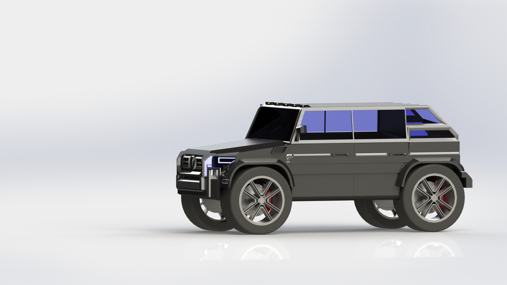 悍马造型越野车3D图纸 Solidworks设计