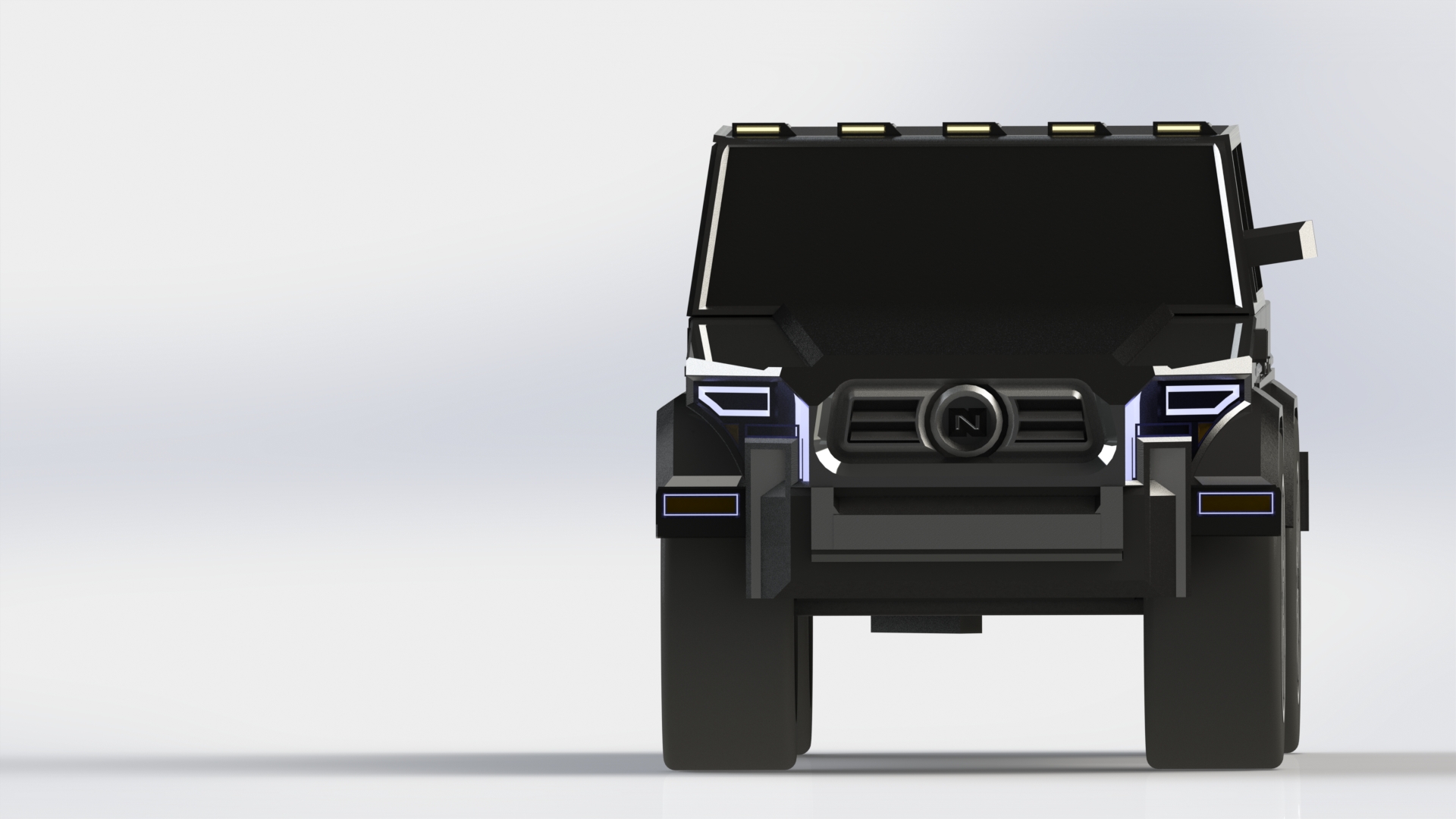 悍马造型越野车3D图纸 Solidworks设计