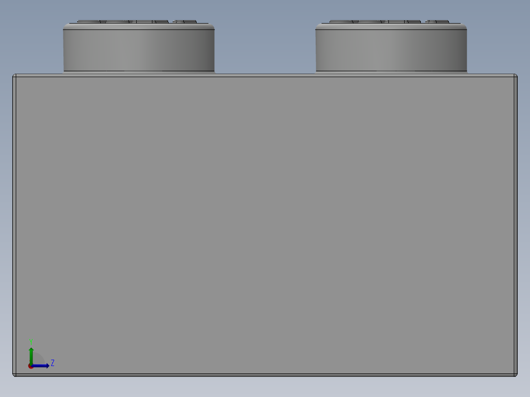 乐高套装 4421基本积木-300701 White Brick 2 x 8.SLDPRT左视图