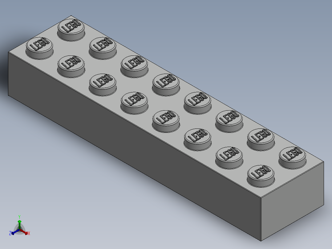 乐高套装 4421基本积木-300701 White Brick 2 x 8.SLDPRT正等轴测图