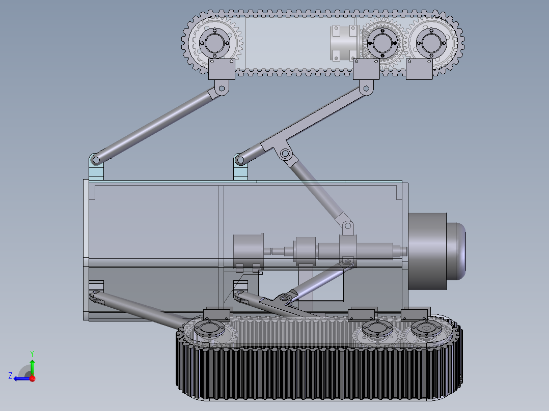 变径管道机器人右视图
