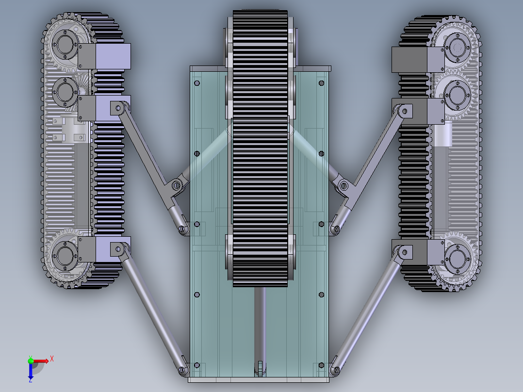 变径管道机器人俯视图