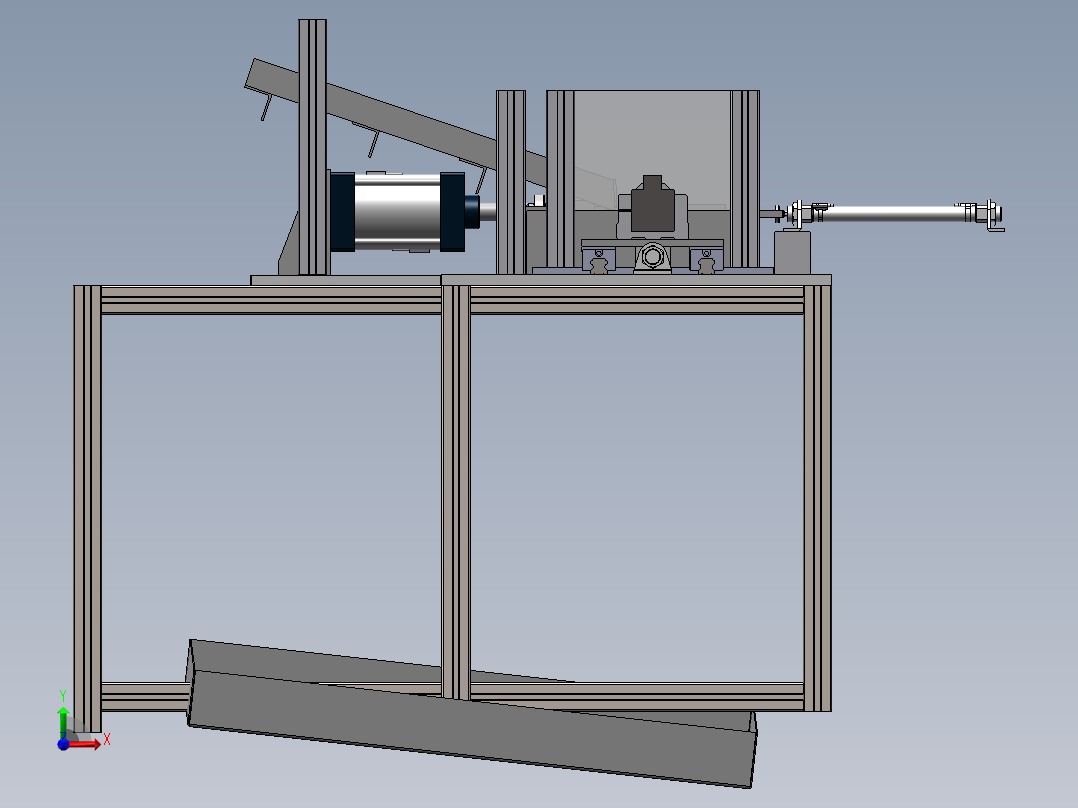 铁杆长轴双头攻丝机M8自动上下料自动攻丝（sw22可编辑+工程图）前视图