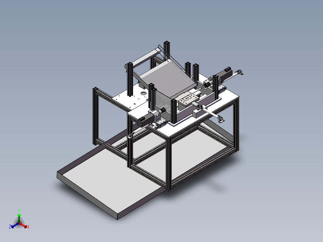 铁杆长轴双头攻丝机M8自动上下料自动攻丝（sw22可编辑+工程图）正等轴测图
