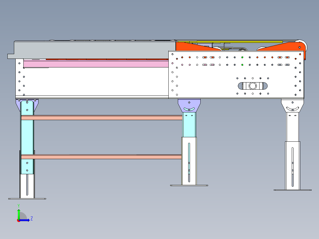梯形给料系统输送机step左视图