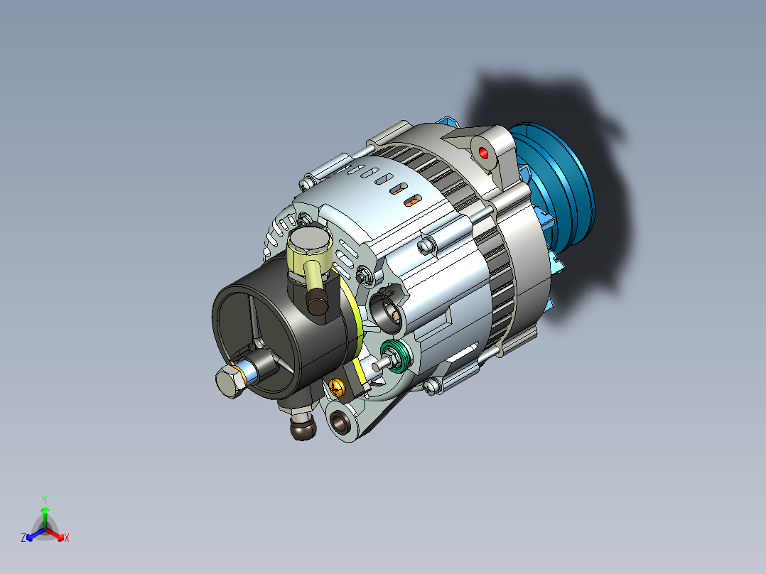 24V60A 五十铃4HF1 发电机_13正等轴测图