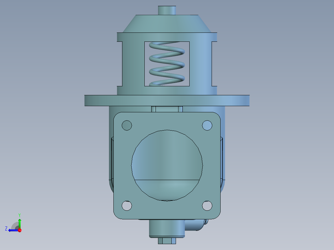 DN80气控海底阀右视图