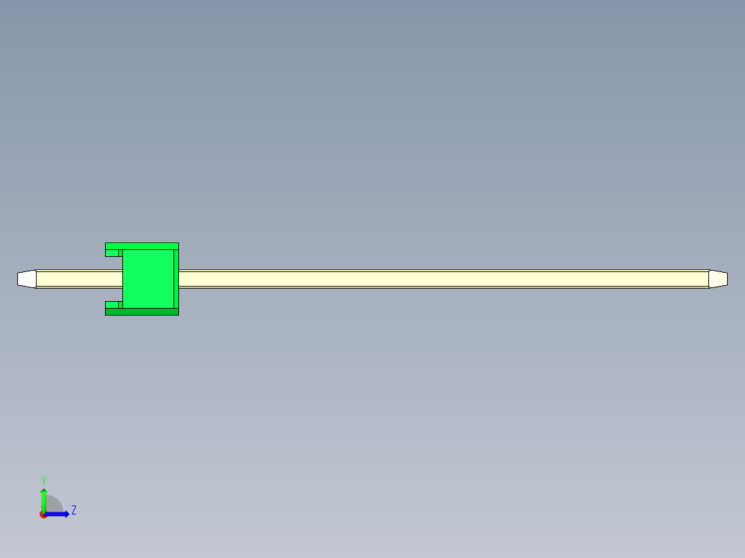 彩色公头100mil（2.54mm）系列-DS1021_green_1x01p_100mil_Type19_rev1.0左视图