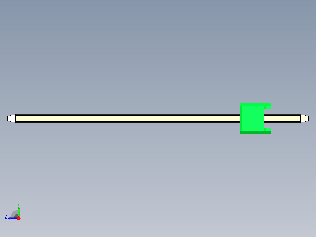 彩色公头100mil（2.54mm）系列-DS1021_green_1x01p_100mil_Type19_rev1.0右视图