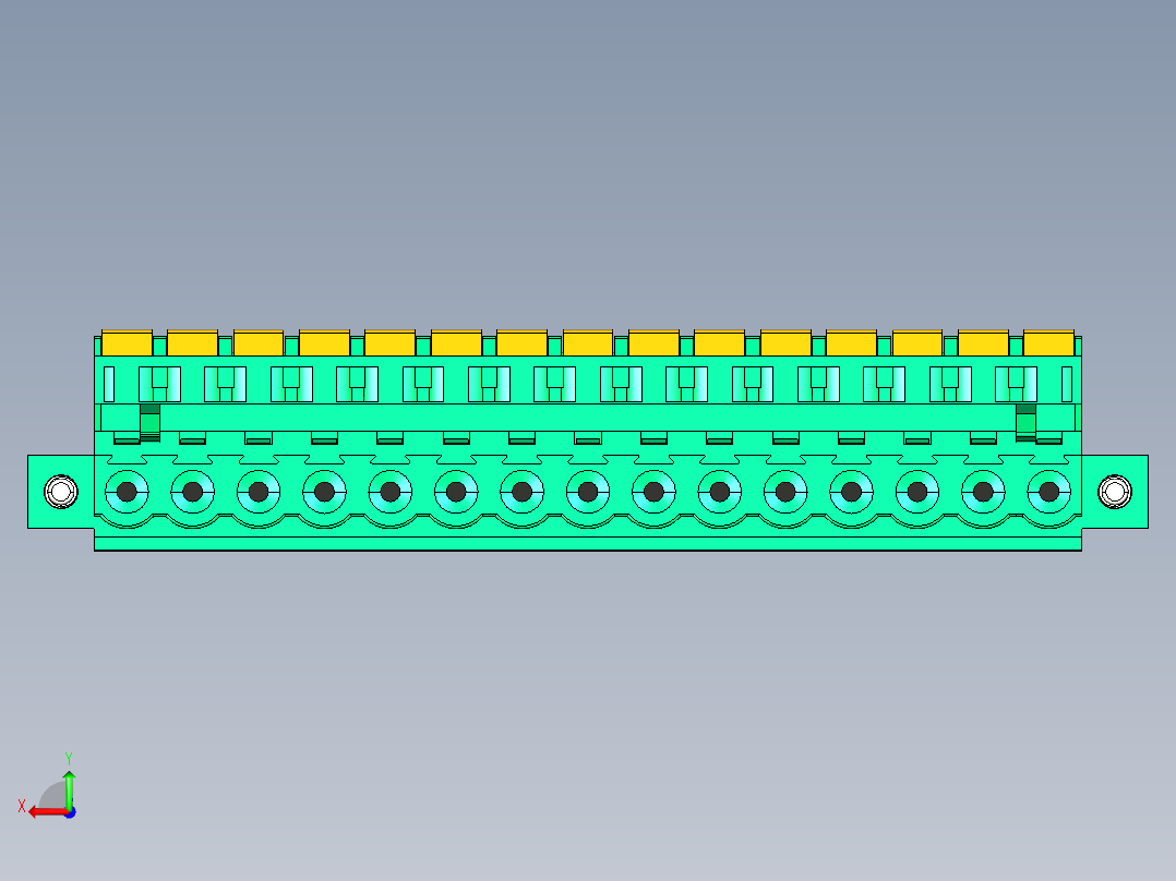 DEGSON 2EDG（M） 系列 5.0mm 螺丝锁紧可插拔接线端子组-2EDGKDAM-5.0-15P-14-00AH后视图