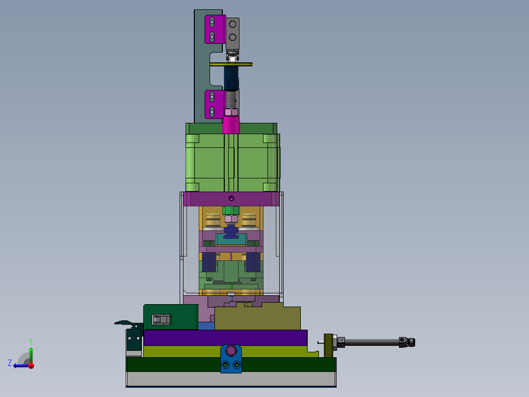 小型冲孔机右视图