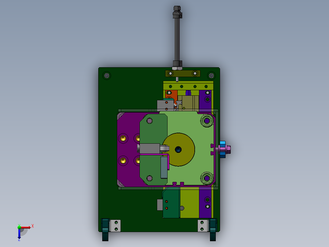 小型冲孔机俯视图