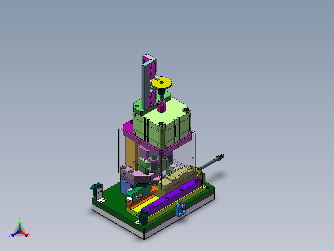 小型冲孔机正等轴测图