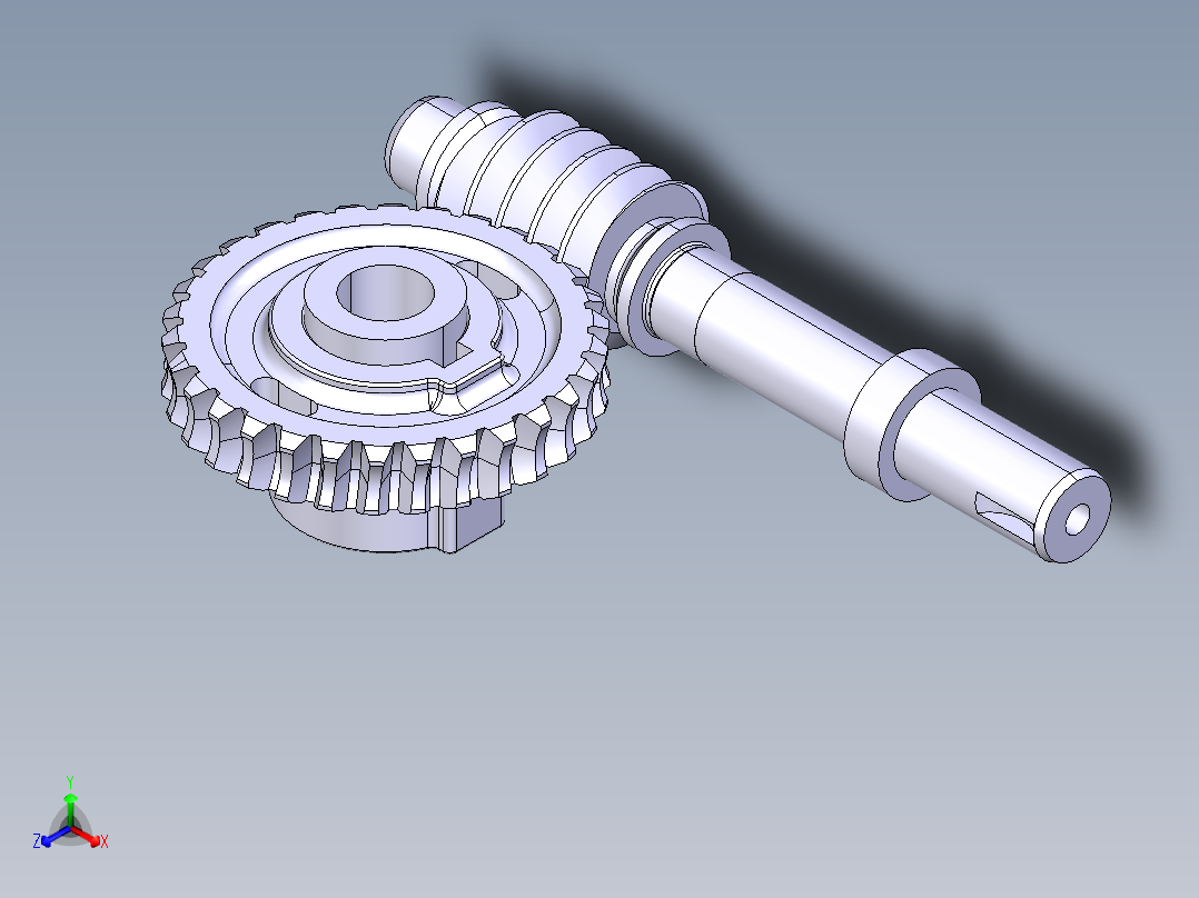 齿轮啮合 (123)正等轴测图