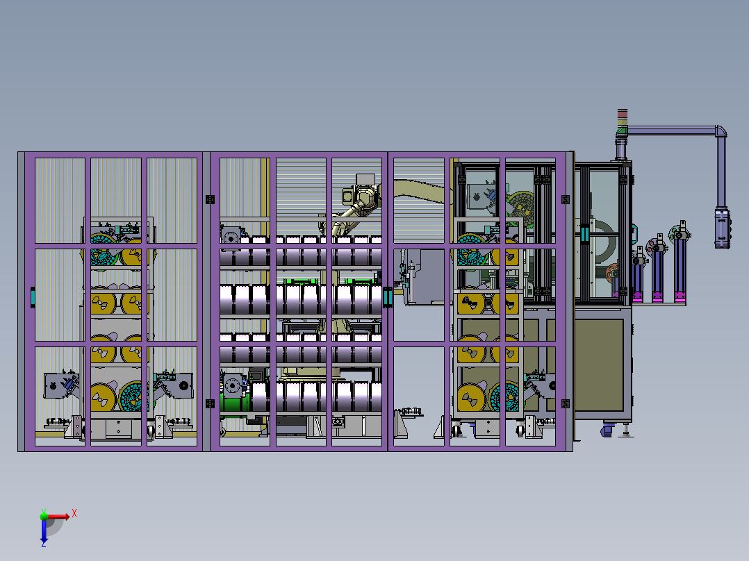缠绕膜包装设备俯视图