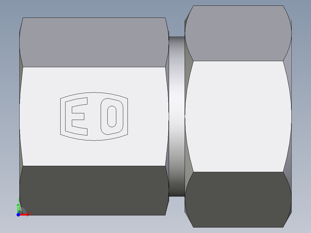卡套式工业通用硬管接头EO_Swivel_connector_GAI22ZLMCF前视图