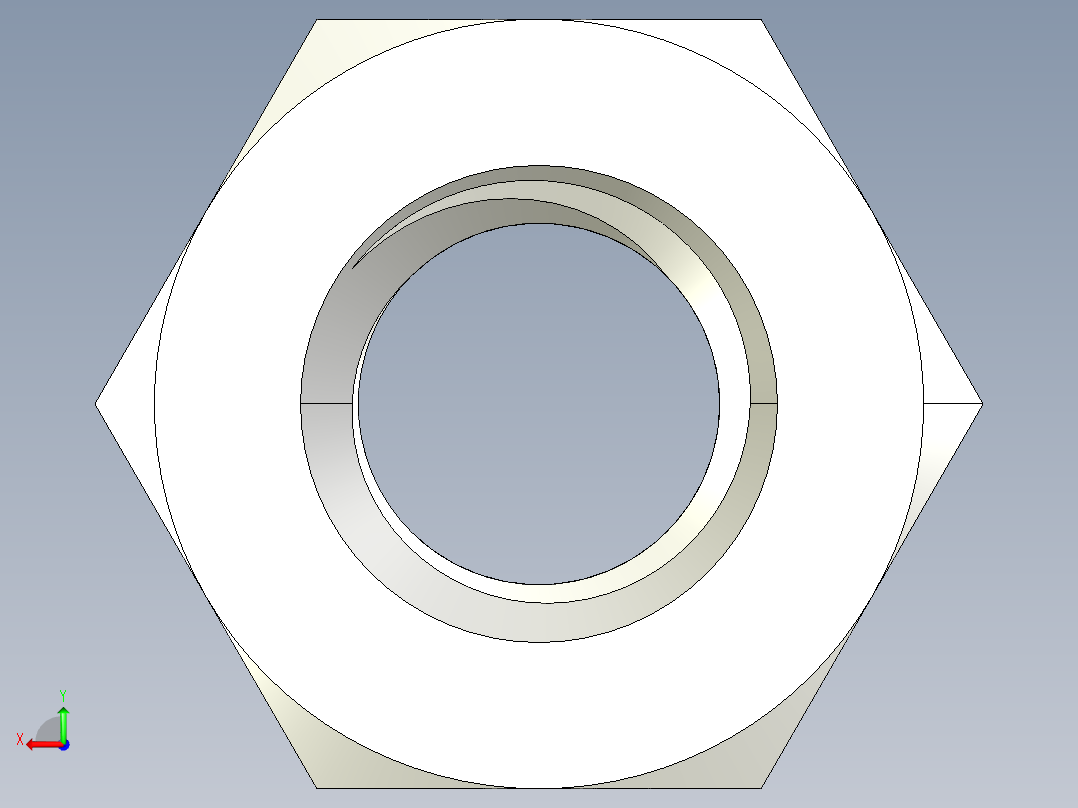 DIN 934 螺母-M6 Nut.STEP后视图