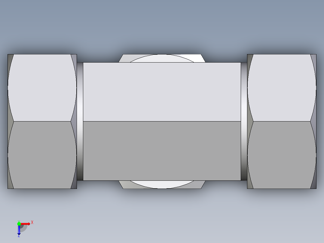 卡套式工业通用硬管接头EO_Assembled_adjustable_standpipe_branch_tee_EVT28LR71俯视图