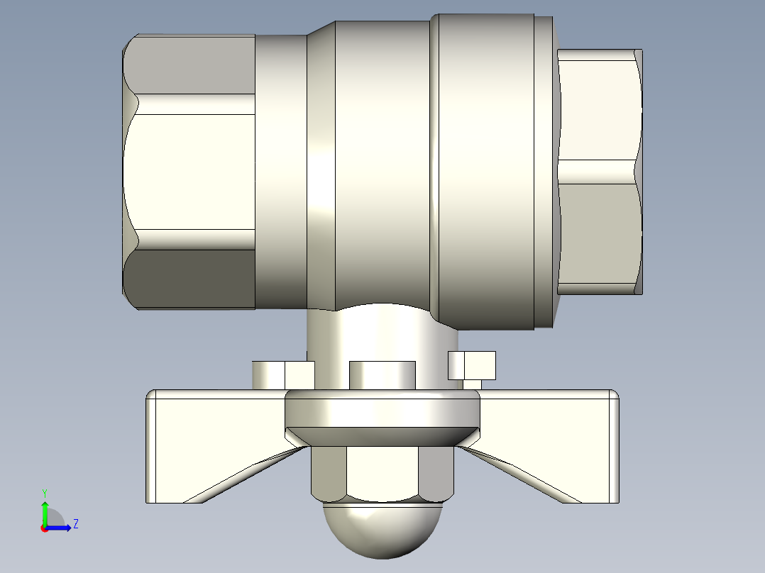 全流道球阀1_2英寸左视图