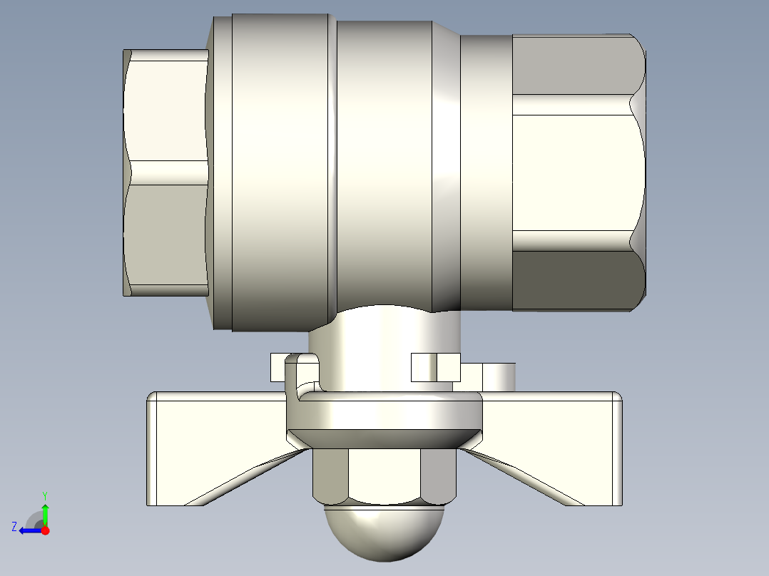 全流道球阀1_2英寸右视图