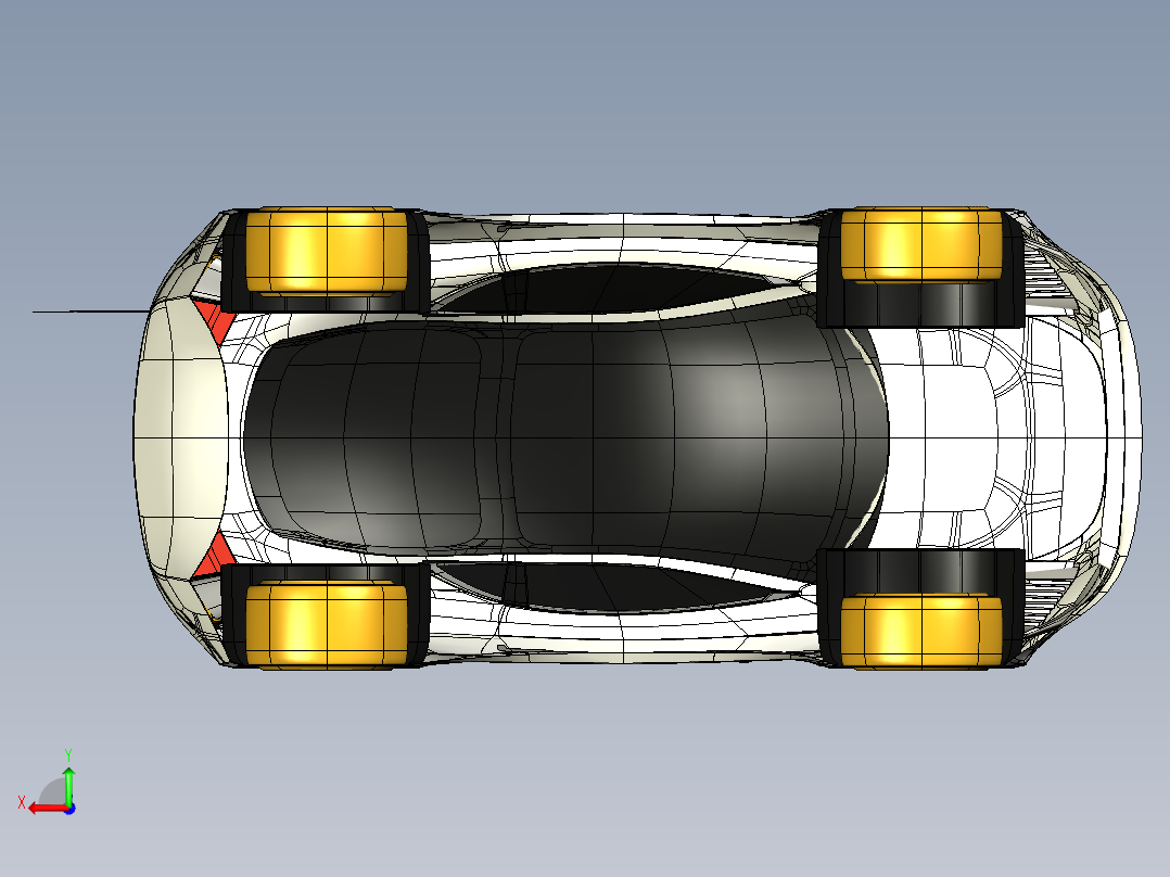 2023.02月-旋转停车场结构模型creo5.0后视图