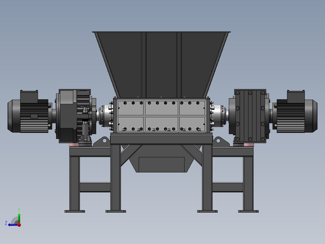 双轴破碎机完整3D图==582031==150右视图