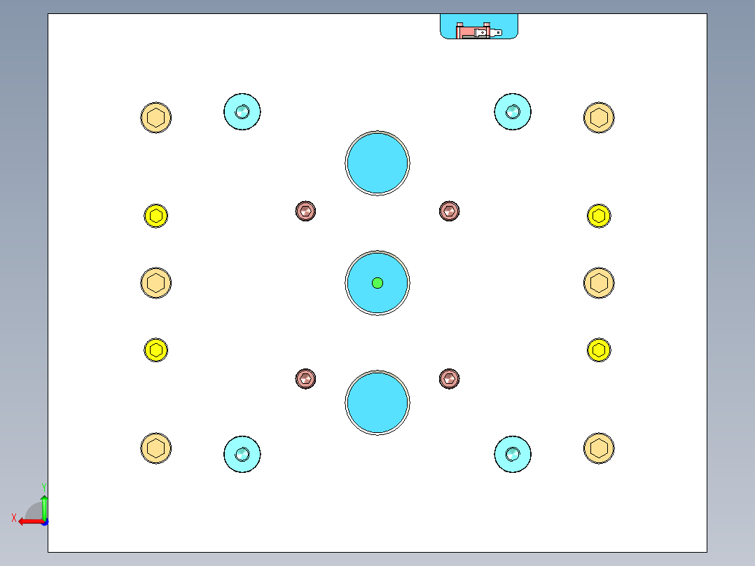 壁式排气扇扇叶注塑模具设计三维后视图