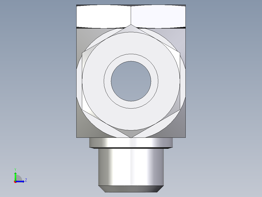 卡套式工业通用硬管接头EO_High_pressure_banjo_tee_TH15ZLMCF左视图